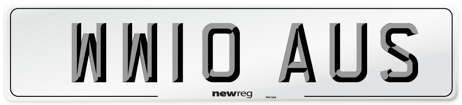 WW10 AUS Number Plate from New Reg